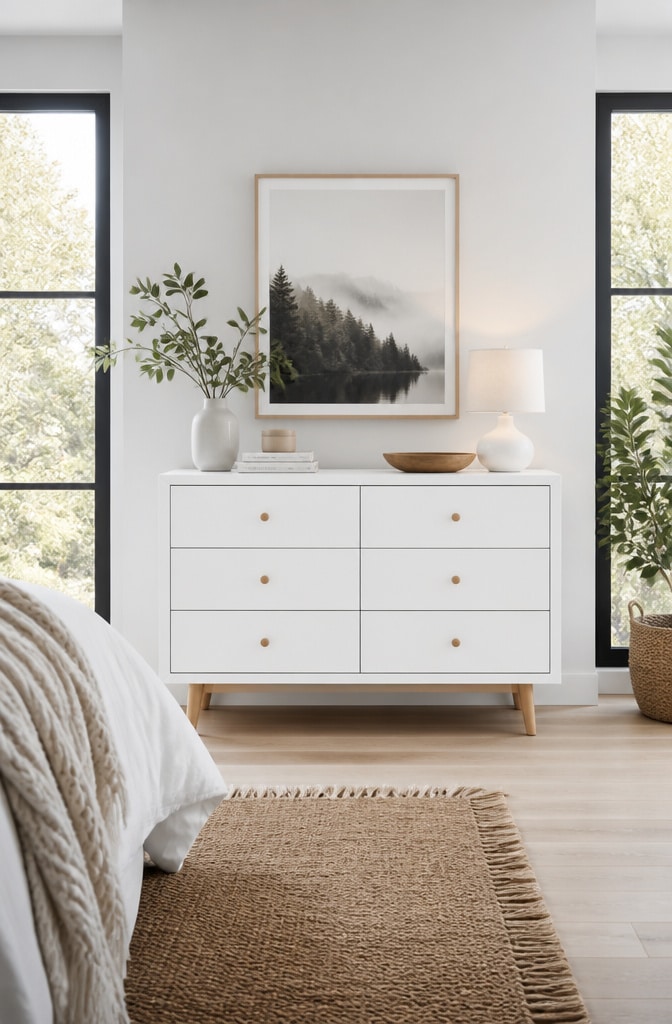 Scandinavian White Dresser Bedroom