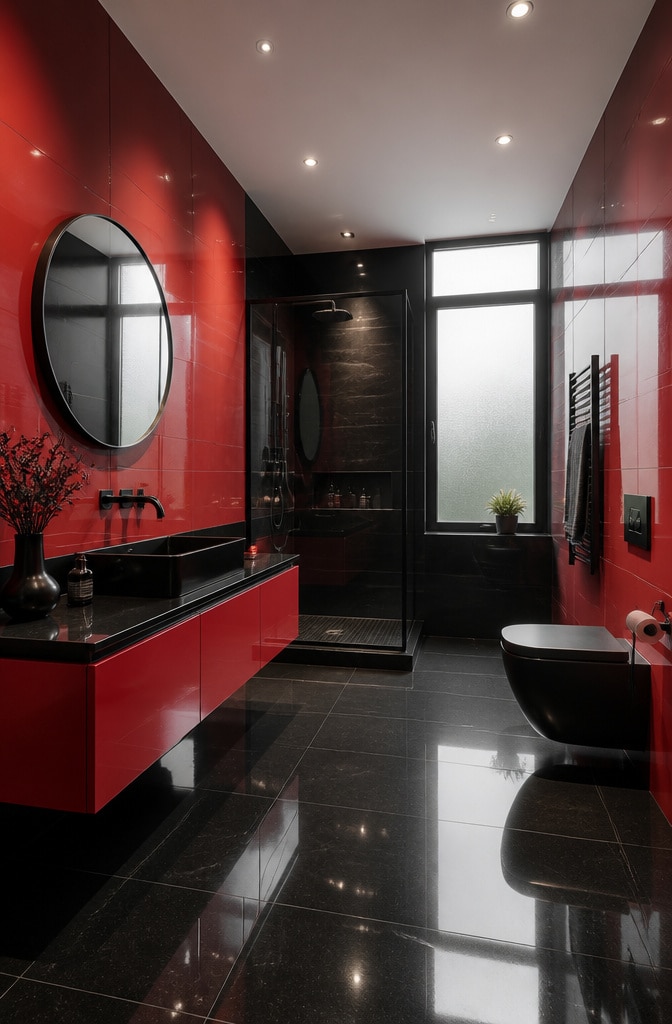 12 Stunning Red and Black Bathroom Ideas to Transform Your Space