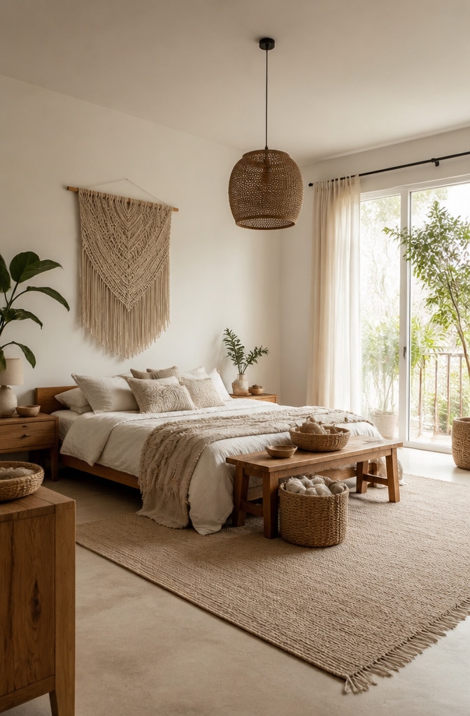 Soft Neutral Boho Modern Bedroom