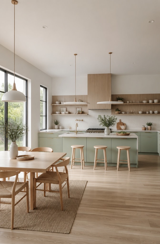 Soft Pastel Japandi Kitchen with Scandinavian Flair