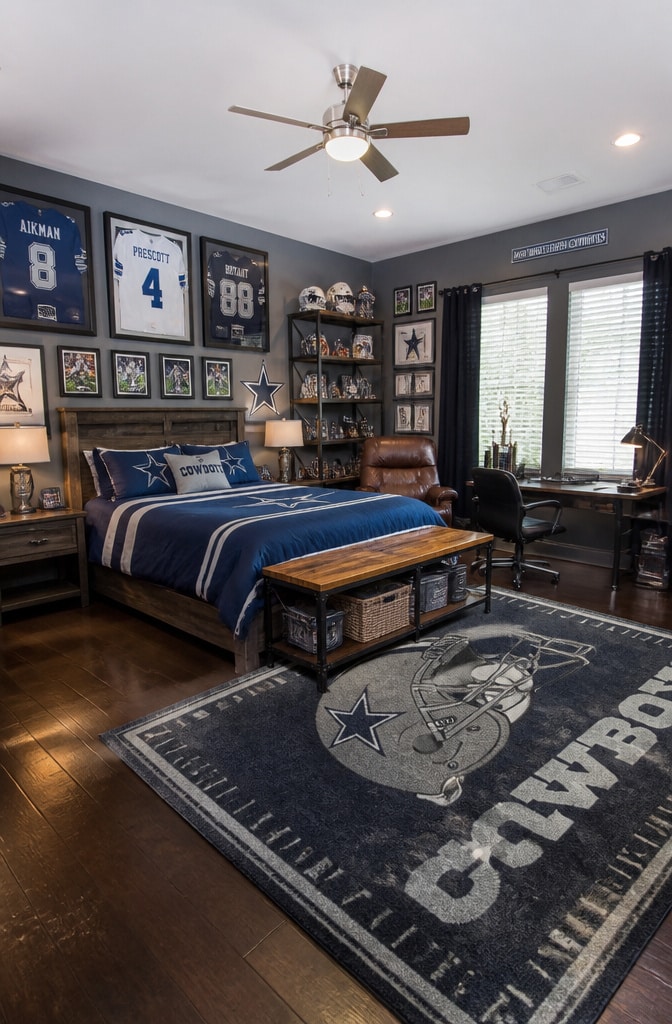 Sports Fan Man Cave Bedroom