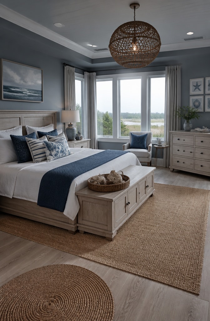 Stormy Gray Coastal Bedroom
