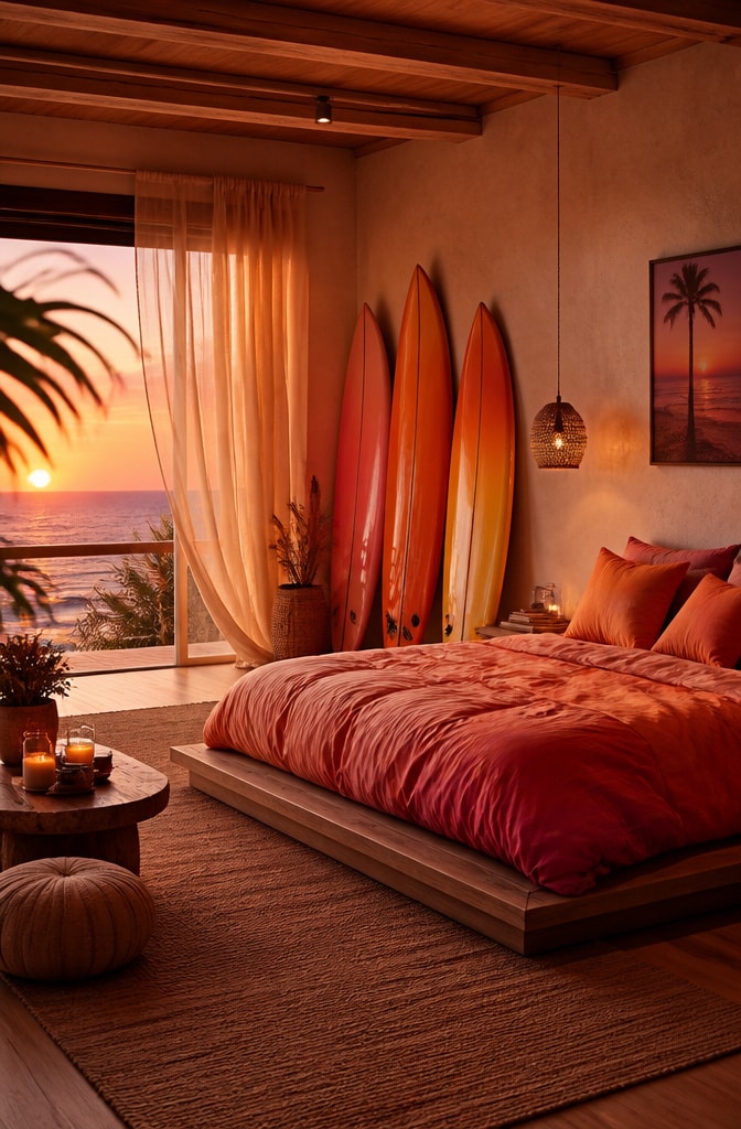 Sunset Hues Surfer Girl Bedroom