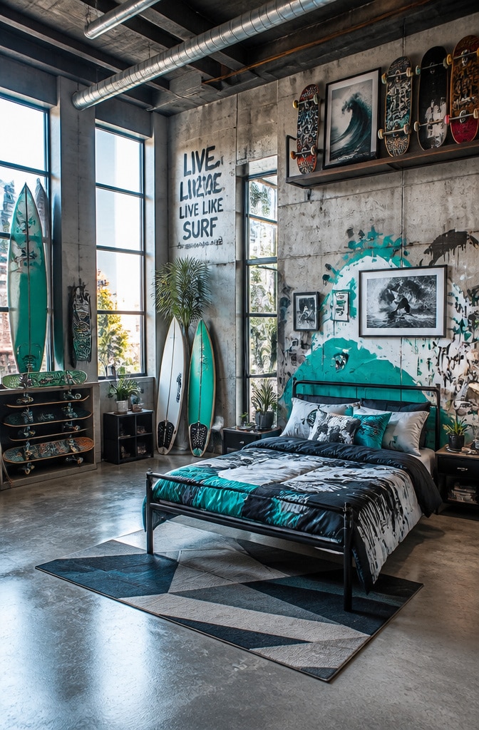 Surf and Skate Urban Loft Bedroom