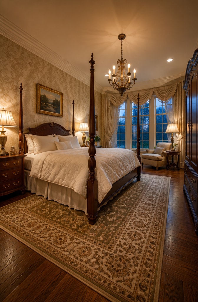 Traditional Elegant White Comforter Bedroom