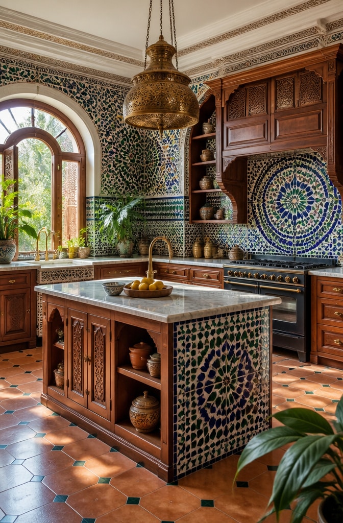 Traditional Zellige Patterned Kitchen Tiles