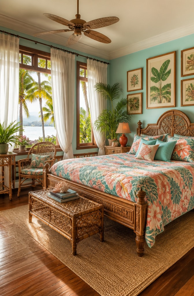 Tropical Coastal Vintage Bedroom