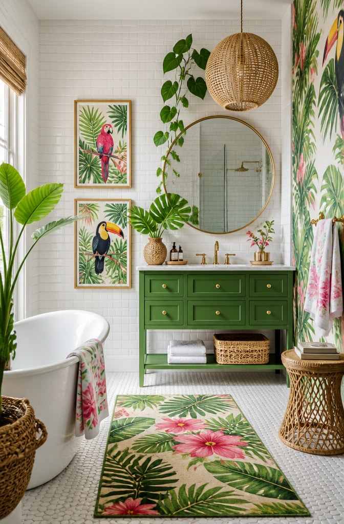 Tropical Paradise Bathroom Prints