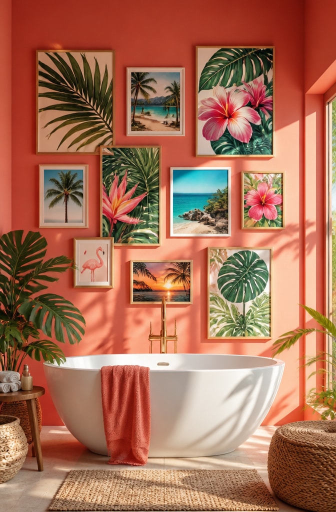 Tropical Paradise Bathroom Wall Art
