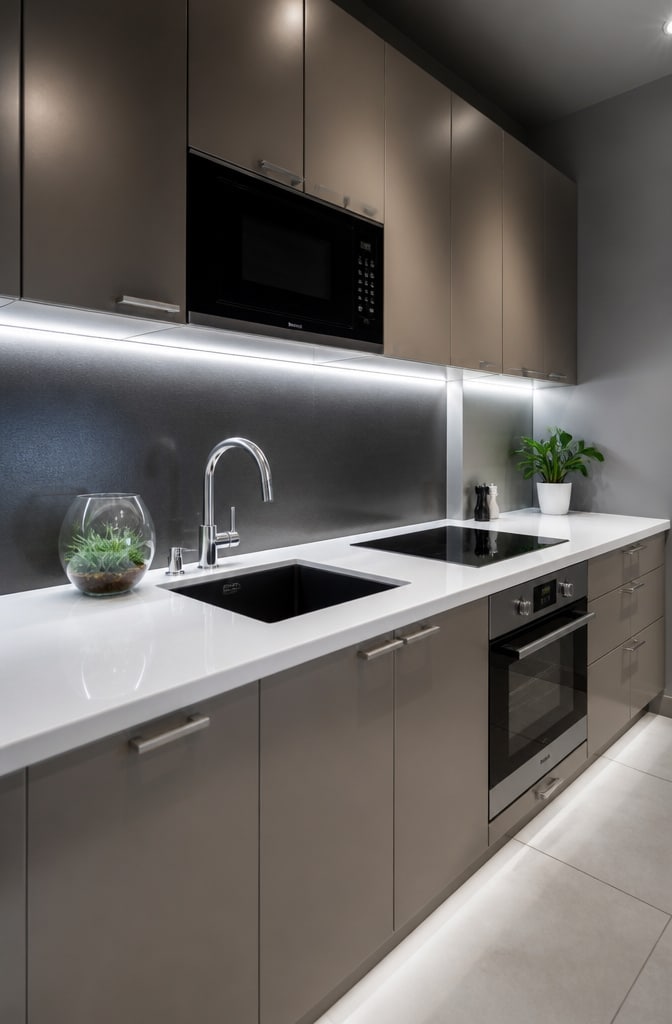 Urban Chic Glossy White High-Gloss Counter