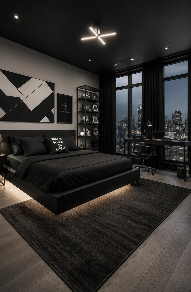 Urban Chic Monochrome Bedroom