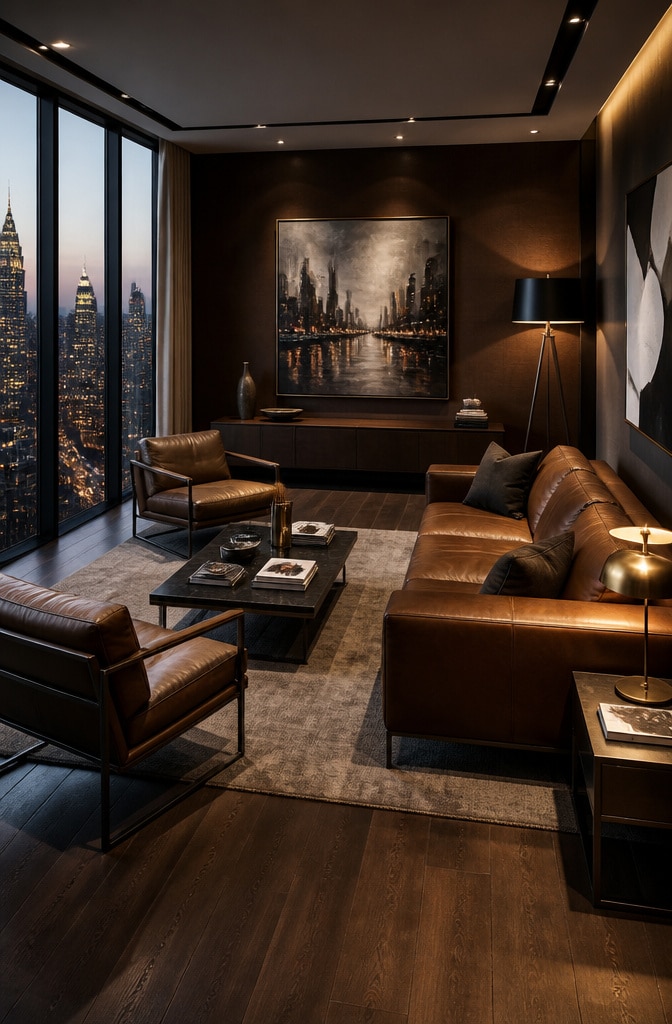 Urban Chic Warm Brown Living Room