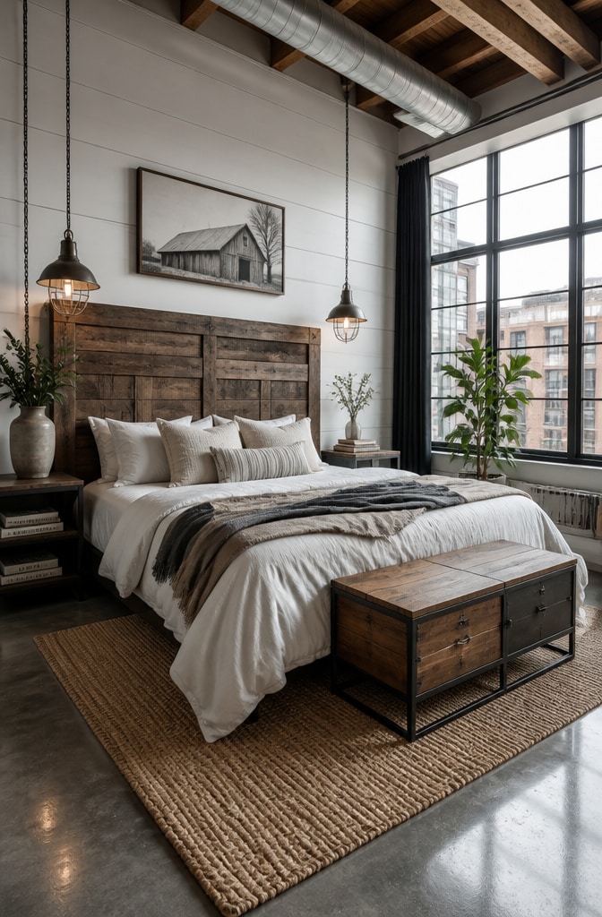 Urban Farmhouse Loft Guest Bedroom