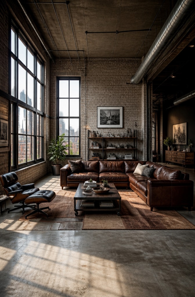 Urban Loft Grey and Brown Living Room