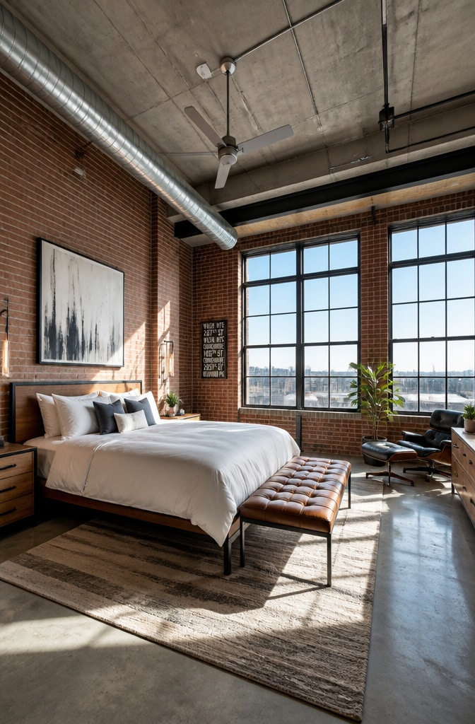 Urban Loft White Comforter Bedroom
