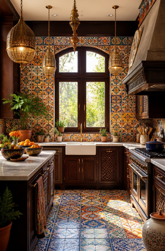 Vibrant Multicolor Moroccan Tile Kitchen