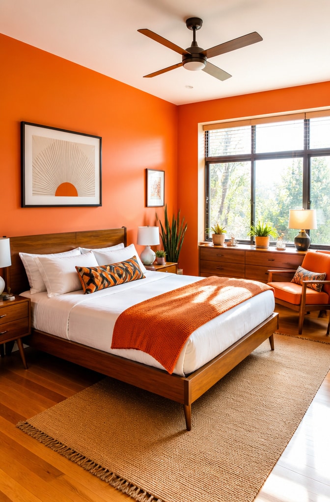 Vibrant Tangerine Dream Bedroom