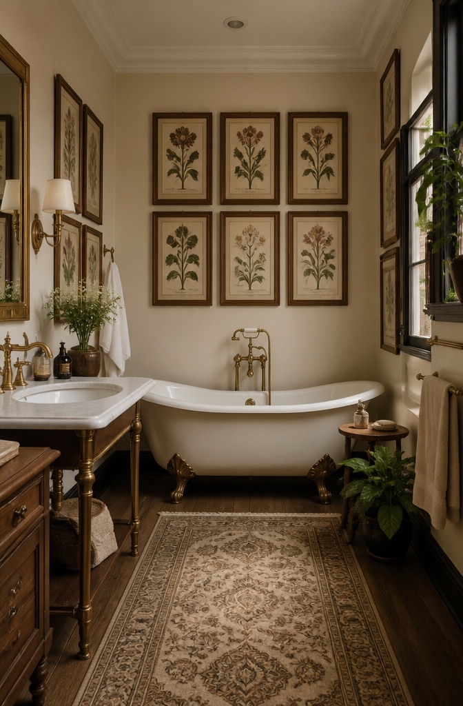 Vintage Botanical Bathroom Prints