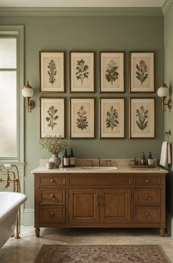 Vintage Botanical Bathroom Prints