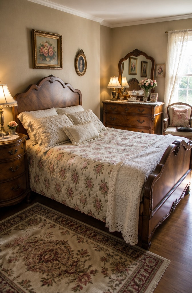 Vintage Brown Walnut Bedroom