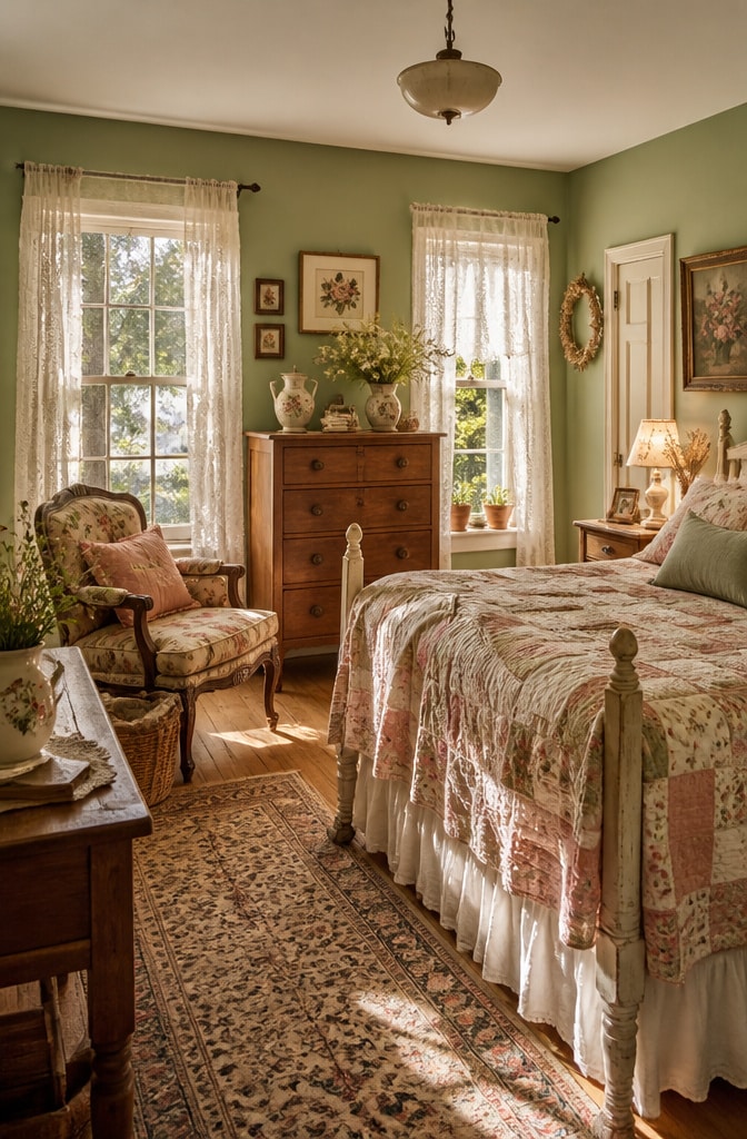 Vintage Cottagecore Soft Girl Bedroom