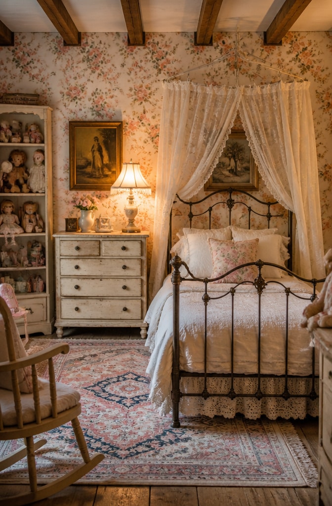 Vintage Farmhouse Storybook Bedroom