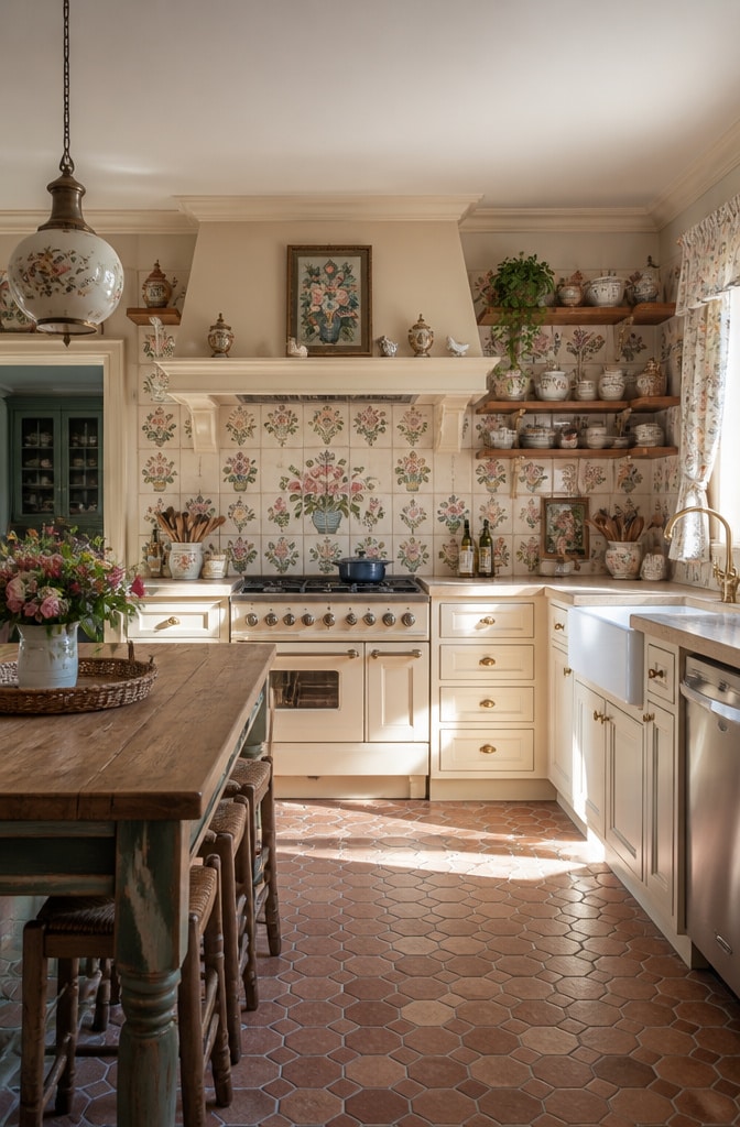 Vintage Floral Ceramic Tiles
