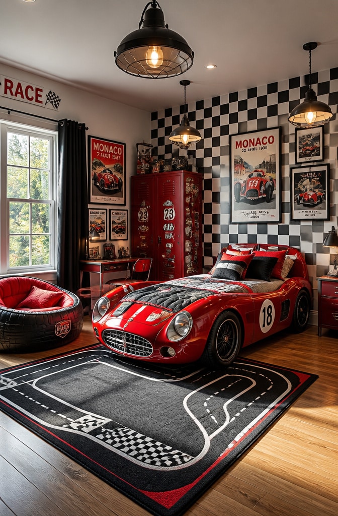 Vintage Racer Car Boys Bedroom