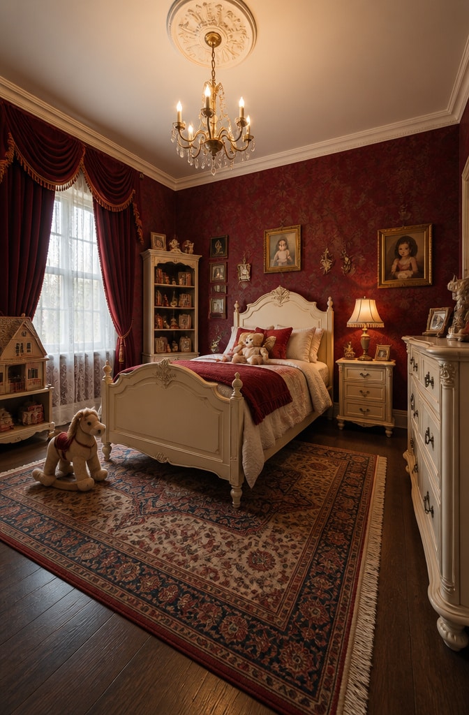 Vintage Red Classic Kids Bedroom