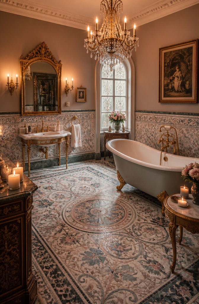 Vintage Victorian Marble Bathroom Elegance