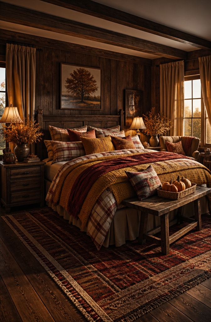 Warm Autumnal Farmhouse Bedroom