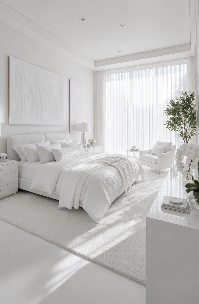 White Monochrome Chic Bedroom