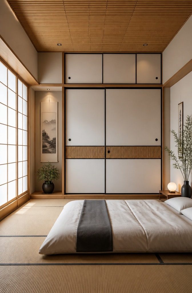Zen Black and White Cupboard Bedroom