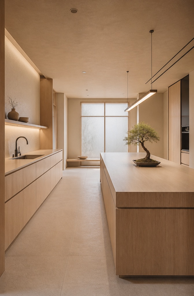 Zen-Inspired Japandi Kitchen with Minimal Clutter