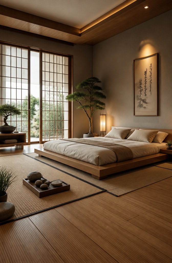 Zen Inspired Light Brown Bedroom