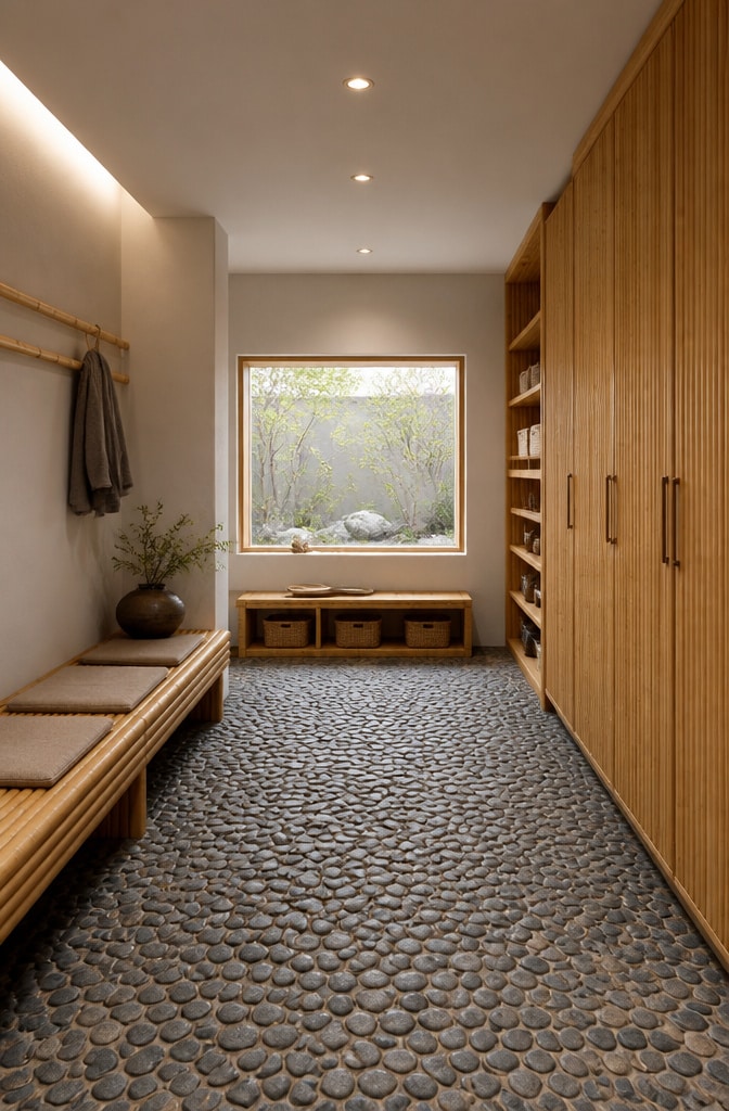 Zen Minimal Garage Mudroom