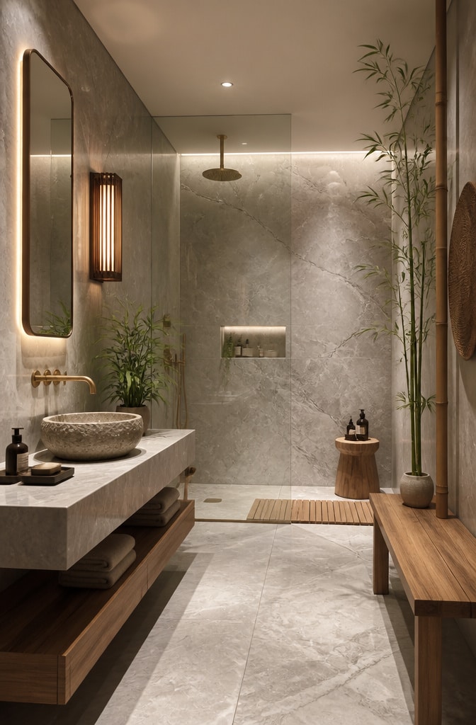 Zen Spa Marble Bathroom Sanctuary