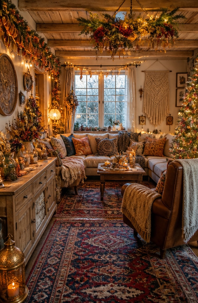 Bohemian Cozy Christmas Cottage
