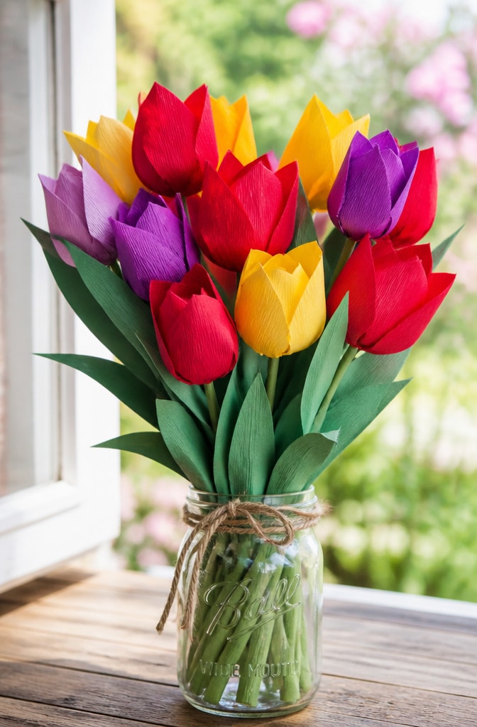 Bright Spring Tulip Paper Flower Bouquet