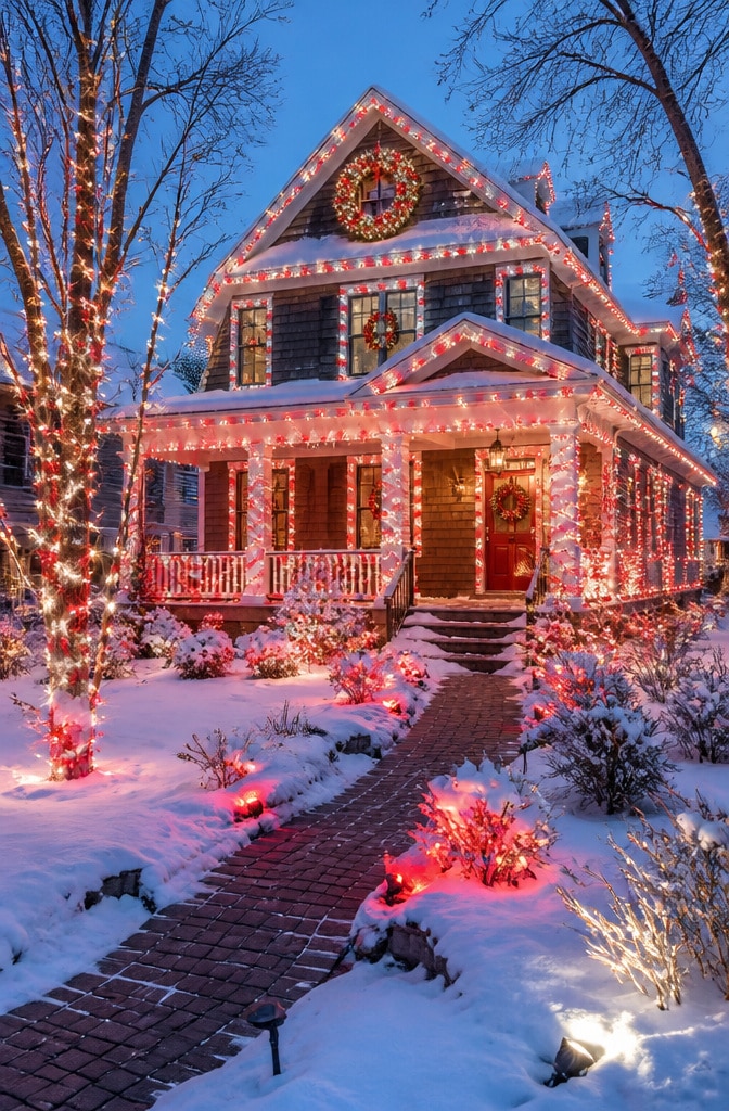 Classic Red and White Candy Cane Lights