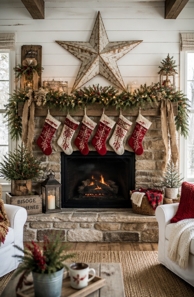 10 Charming Farmhouse Christmas Mantel Decorating Ideas to Transform Your Home