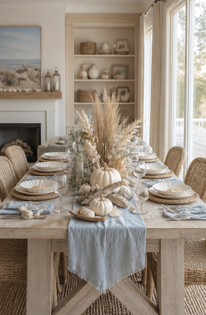 Coastal Fall Table with Nautical Touches