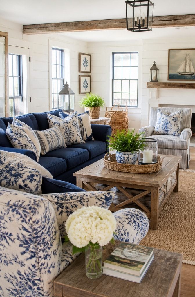 Coastal Farmhouse Living Room