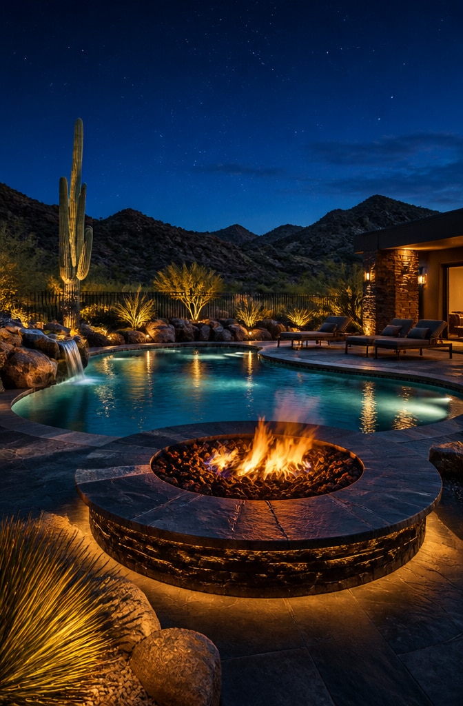 Desert Twilight Firepit Pool