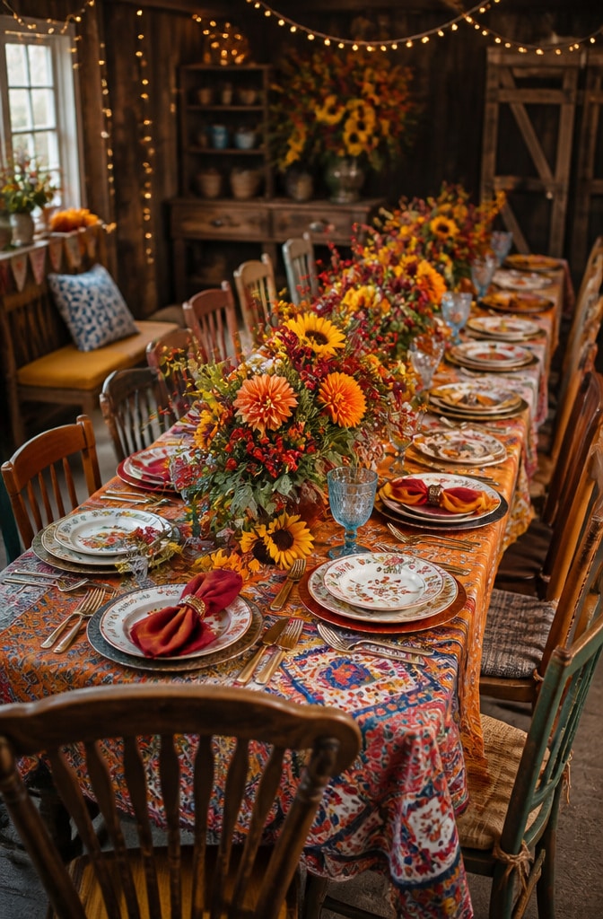 Eclectic Harvest Festival Table
