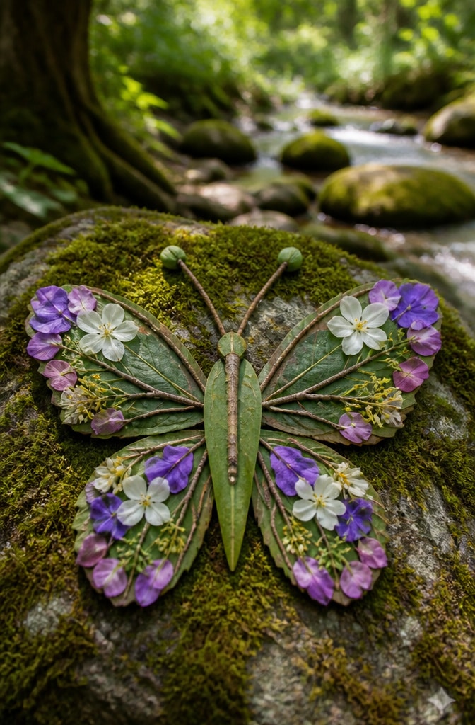 Eco-Friendly Leaf and Twig Butterfly