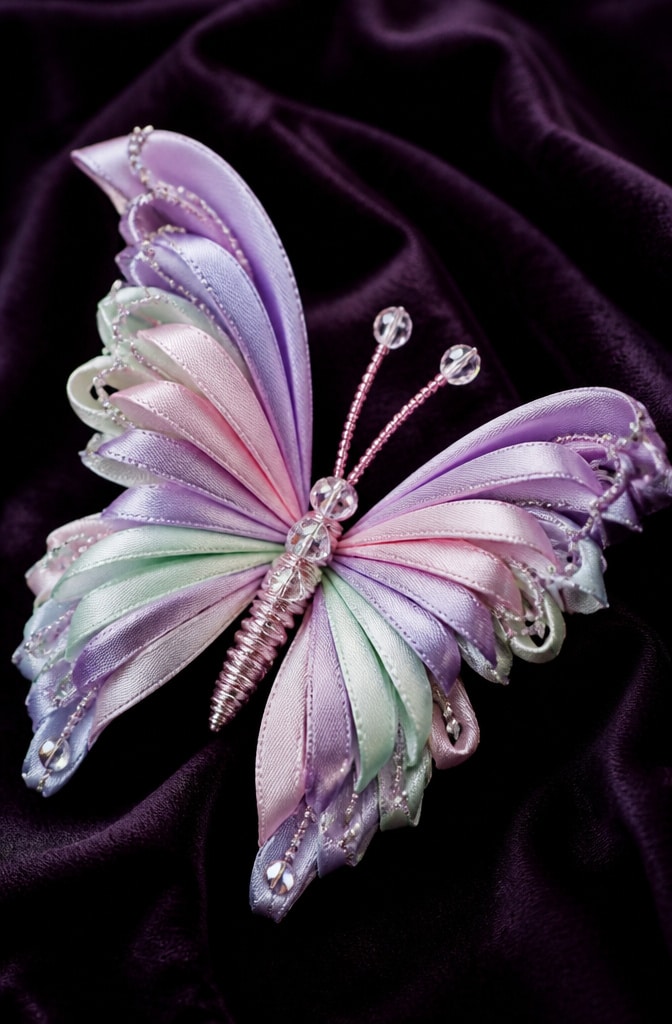 Elegant Silk Ribbon Butterfly