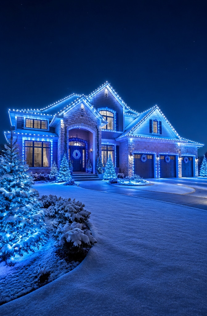 Frosty Blue and White LED Display