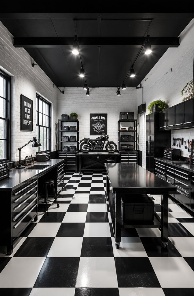 High-Contrast Black and White Workshop Studio