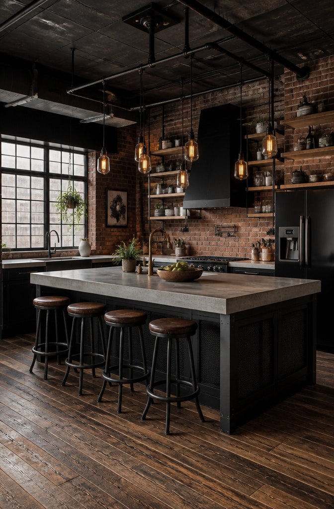 Industrial Chic Cozy Kitchen